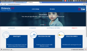 La Home Page della piattaforma Dislessia 2.0